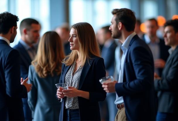 Industry professionals networking at an event
